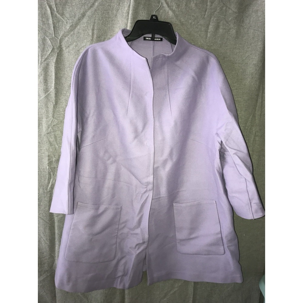 Trixi Schober Virgin Wool & Cashmere Lavender  Blazer Size 16 Spring Easter Coat